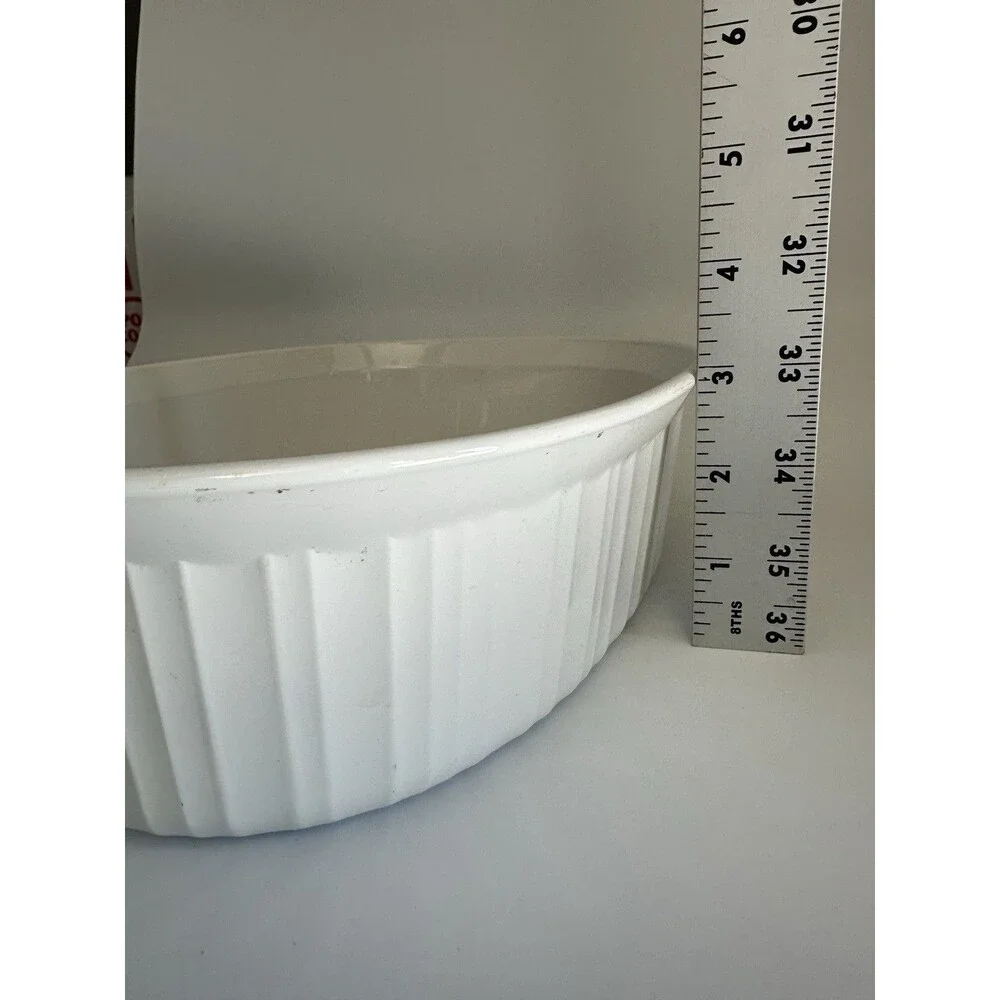 Corning Ware French White Oval Stoneware Casserole F-2-B, 2.5 Quart